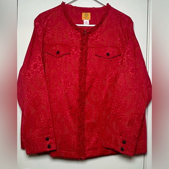 Ruby Rd – Textured Jacket – Red – Size 20W - Picture 2 of 7